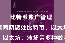 比特派账户管理 用户不错同期惩处比特币、以太坊、波场等多种数字货币